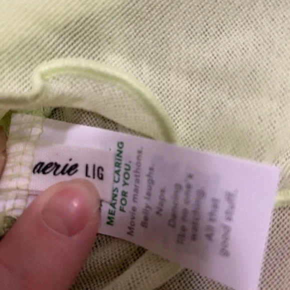 Aerie Mesh Long Sleeved Crop Top Purple Blue Yellow Ombré Womens Large NWT - Picture 5 of 7